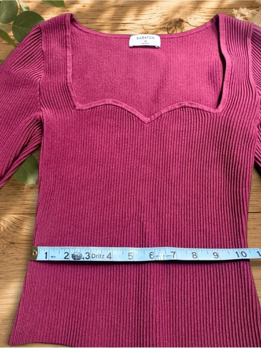 Babaton Ribbed Long Sleeve Top - Raspberry Pink - Picture 2 of 6